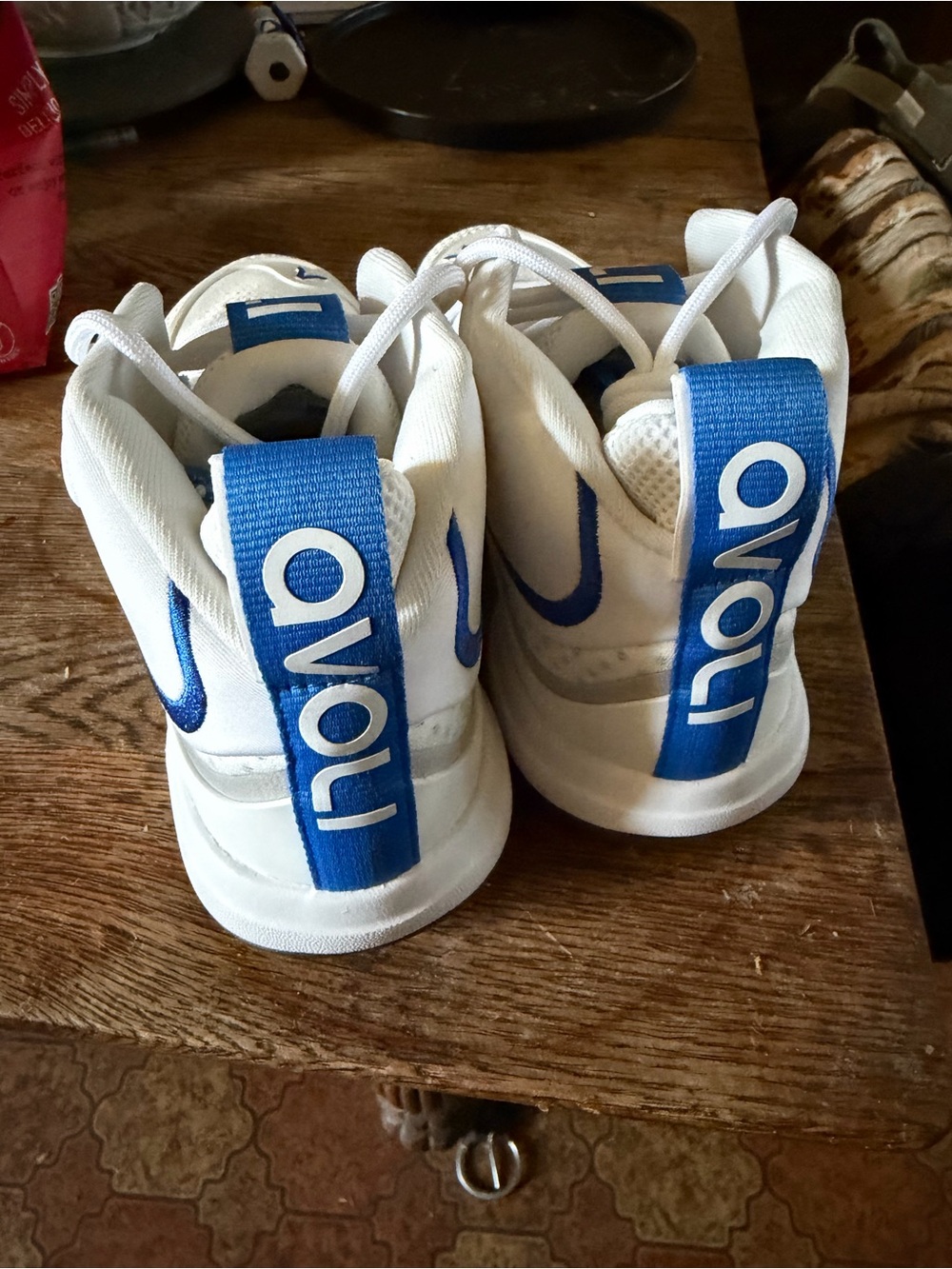 OVO Kids White & Blue Pull-Tab Sneakers